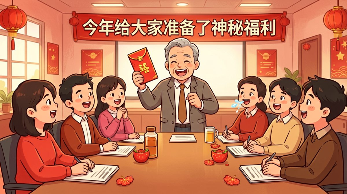 老板：神秘福利！员工：年终奖？老板：是——明天早来一小时的不限量早餐。