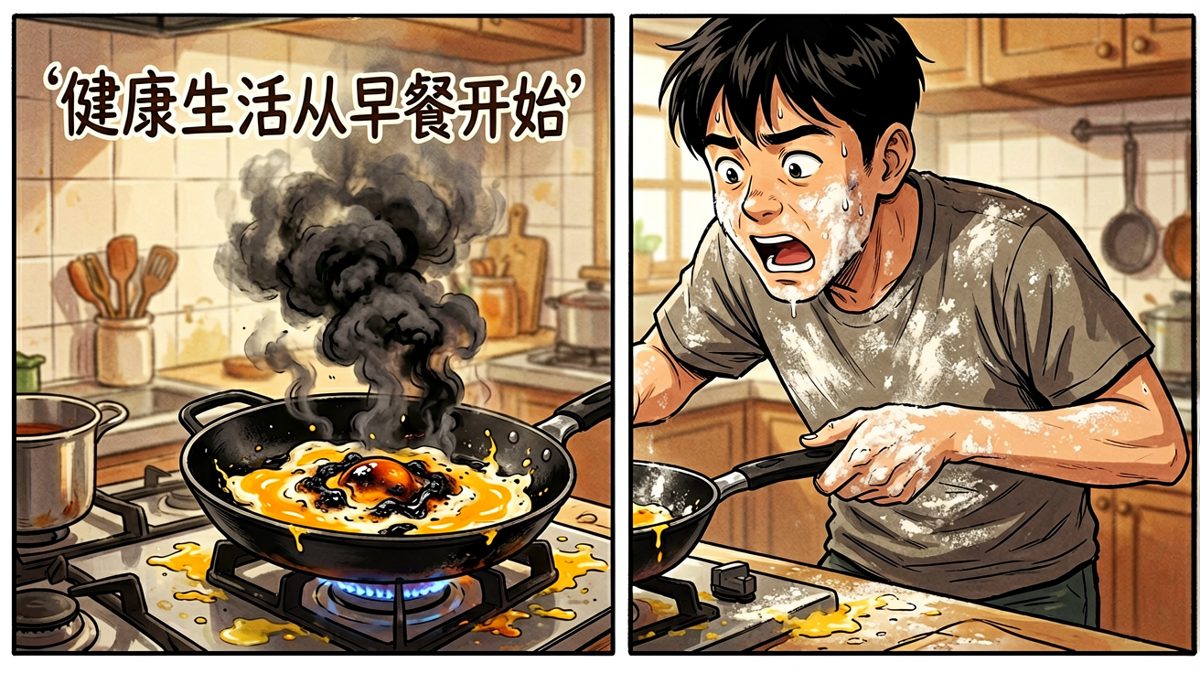 第二格：煎个蛋而已，为什么会这样？！