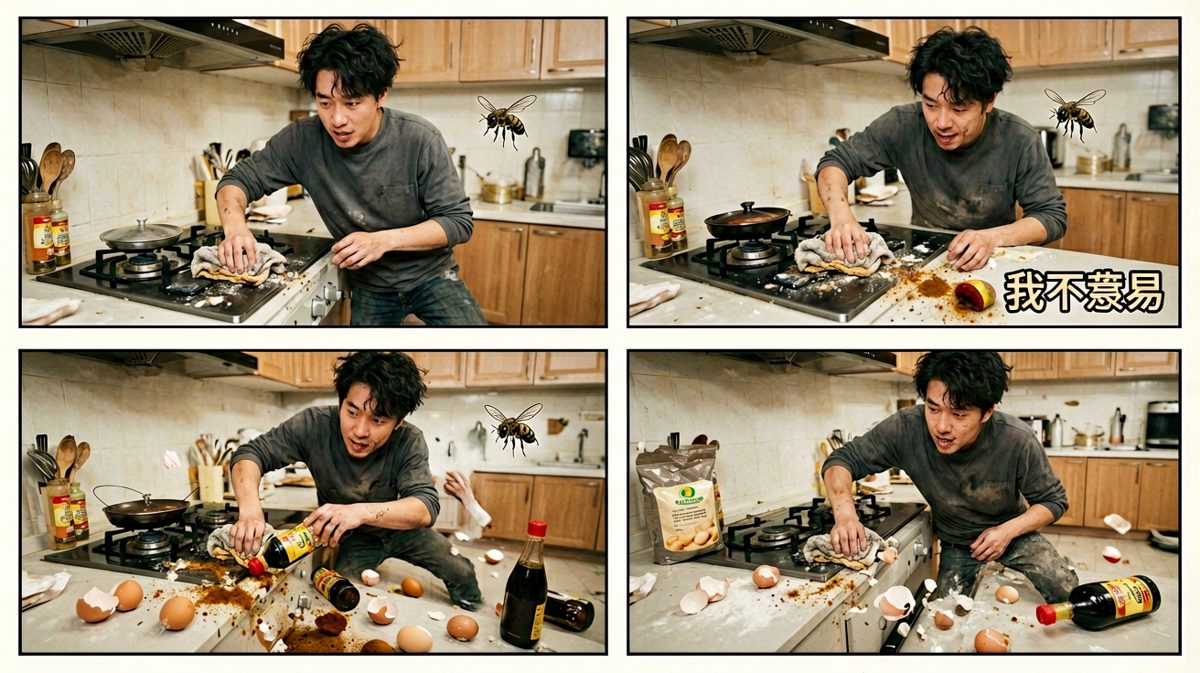 第三格：越擦越乱，人生失控不过如此。