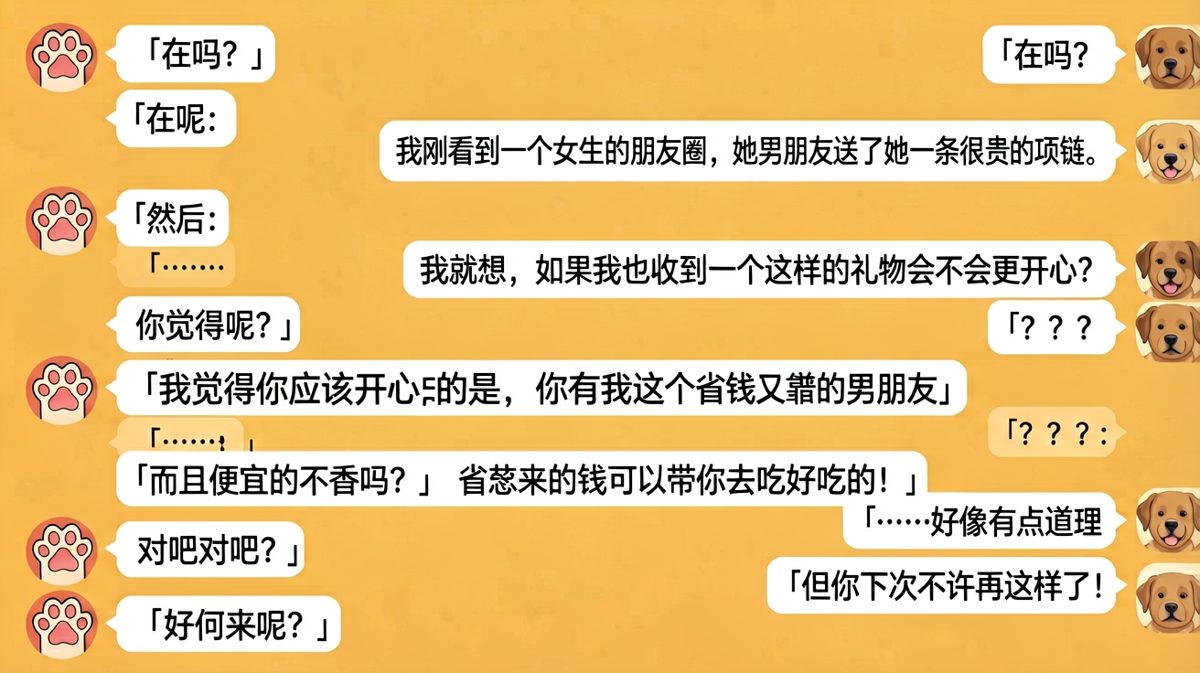 男生凭一己之力把「送礼危机」化解成「美食邀约