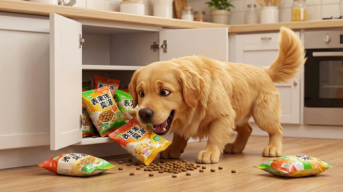 狗狗：我什么都没干，是零食自己飞进嘴里的