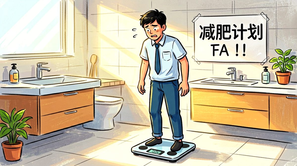 早起一称体重，崩溃了——今天开始减肥！