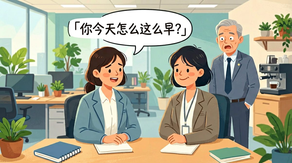 员工吸取教训第二天提前到，准备拿全勤奖