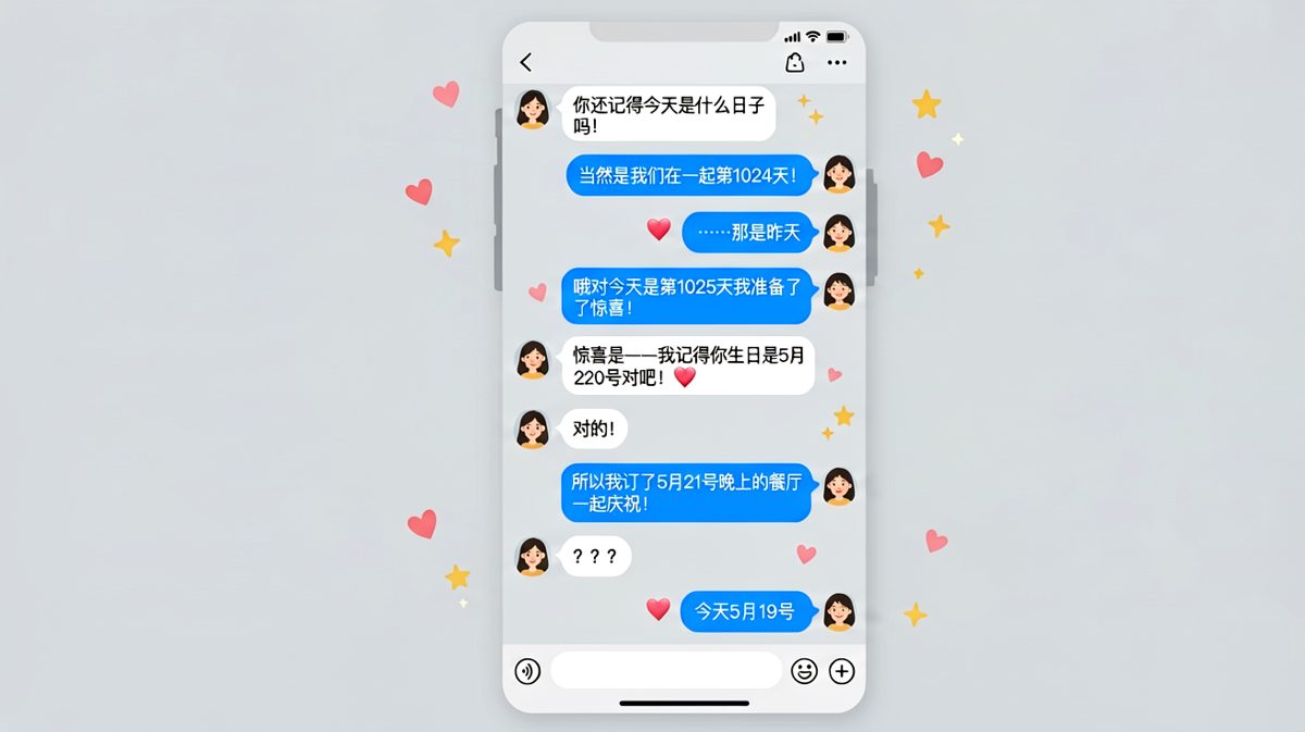 纪念日算错一天，惊喜变惊吓的反差笑点