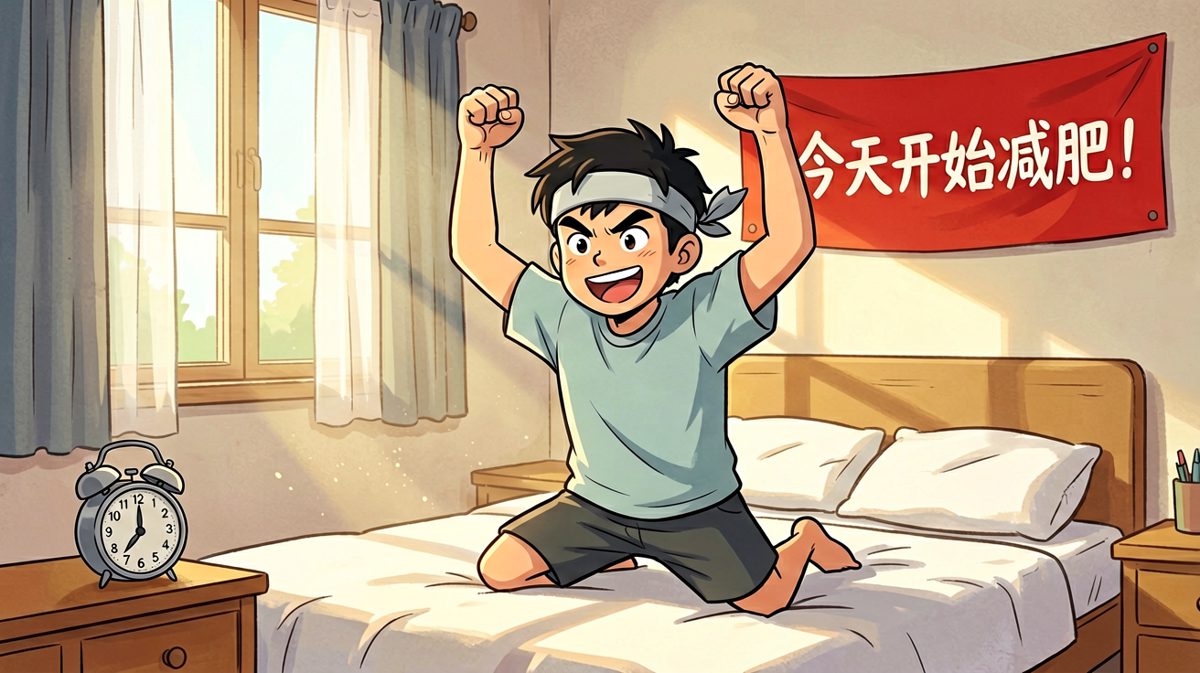 早上六点，信心爆棚，今日开始减肥！