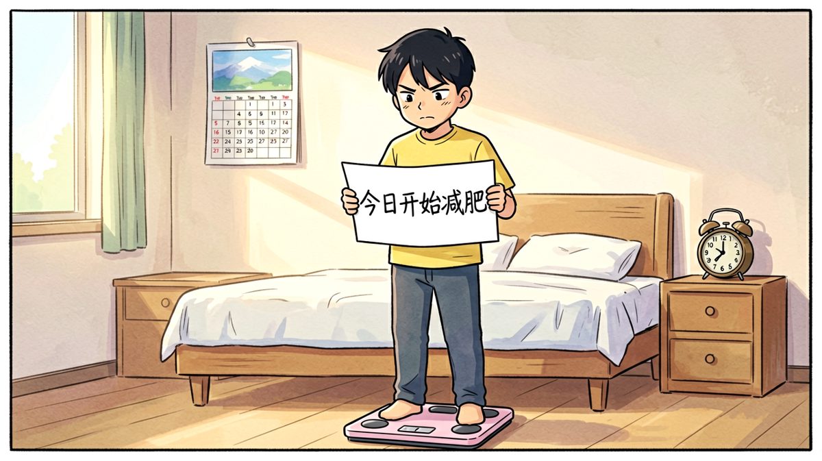 第一天，斗志昂扬立下减肥誓言