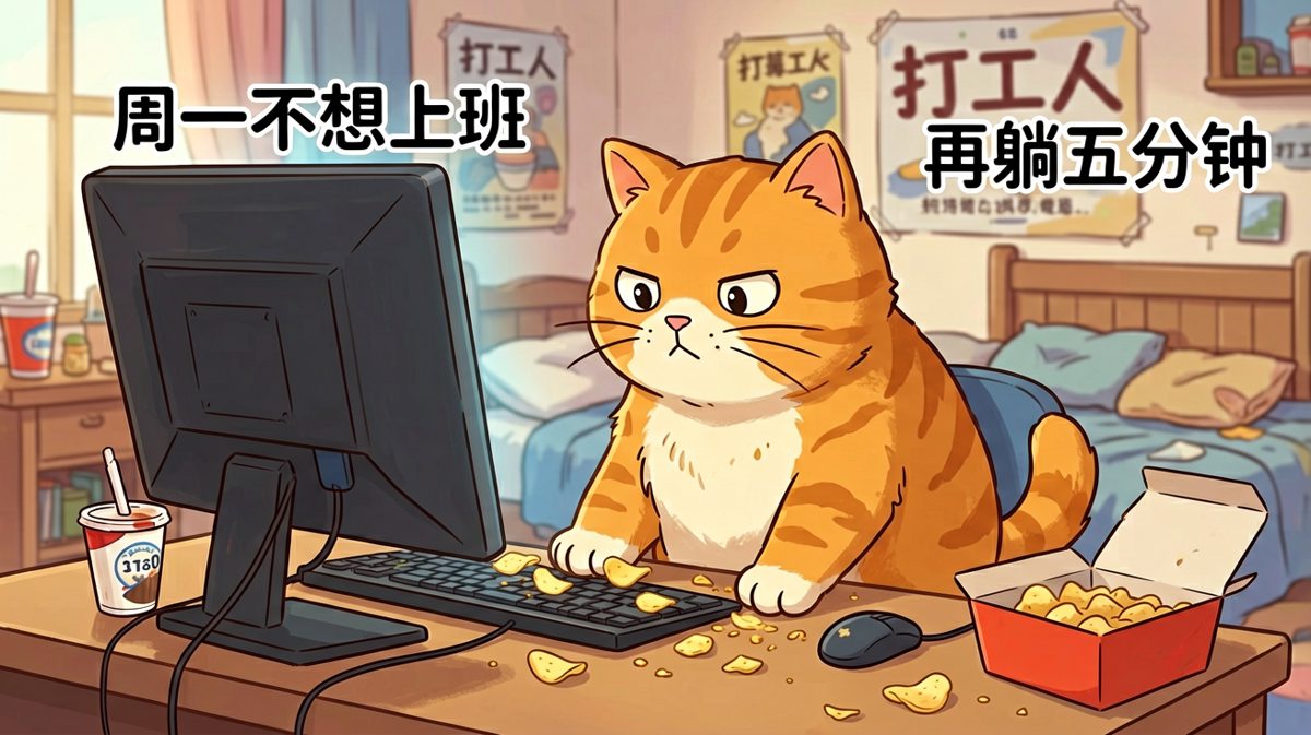 当代打工人的真实写照：嘴上说着努力，身体却很诚实地躺着。