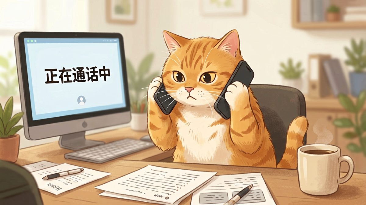 这只猫开会时从不迟到，毕竟它是公司唯一能理直气壮睡懒觉的员工。