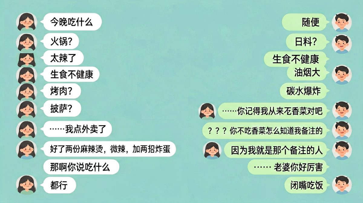 『随便』二字的终极奥义：我随便点个外卖，你随便配合一下