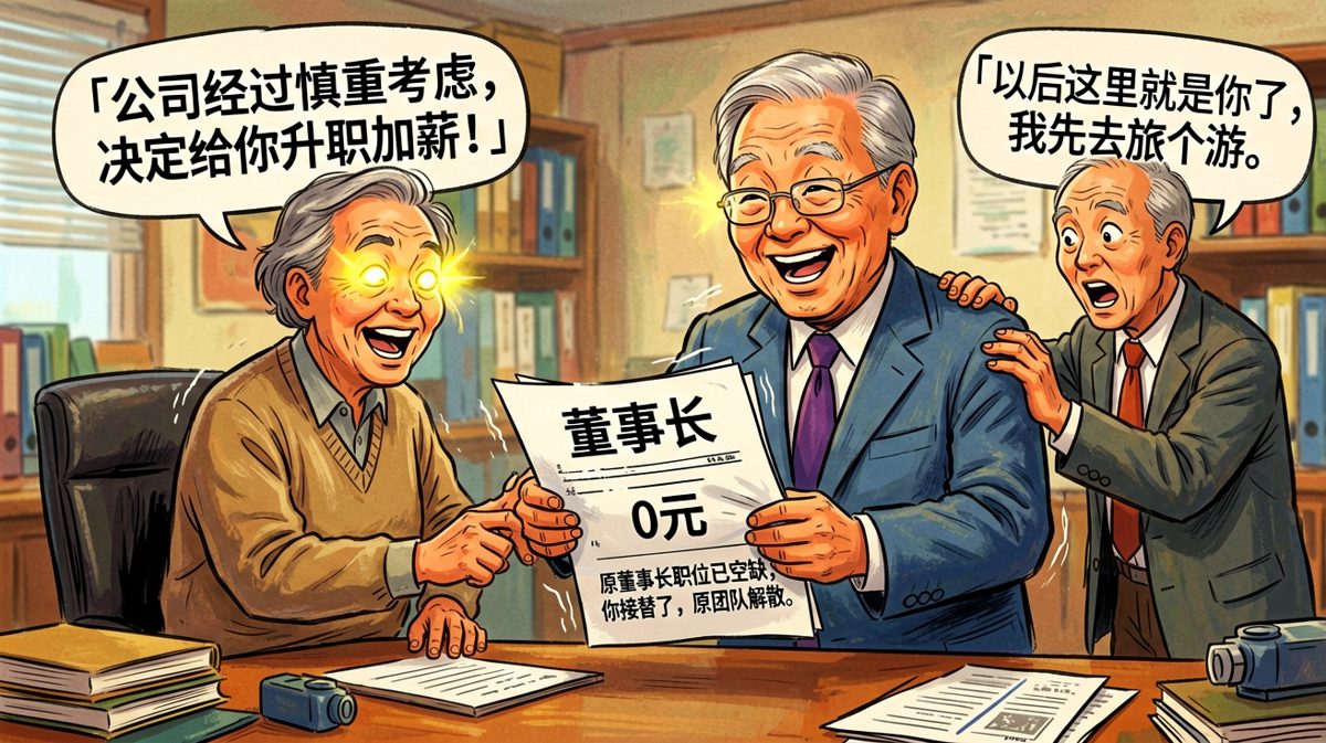 老板：升职加薪！员工：我是董事长？老板：团队解散，我去旅游了