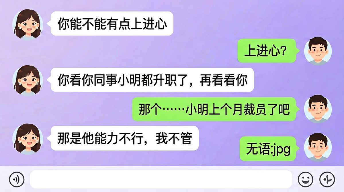 女友用职场标准压男友，结果被现实狠狠打脸