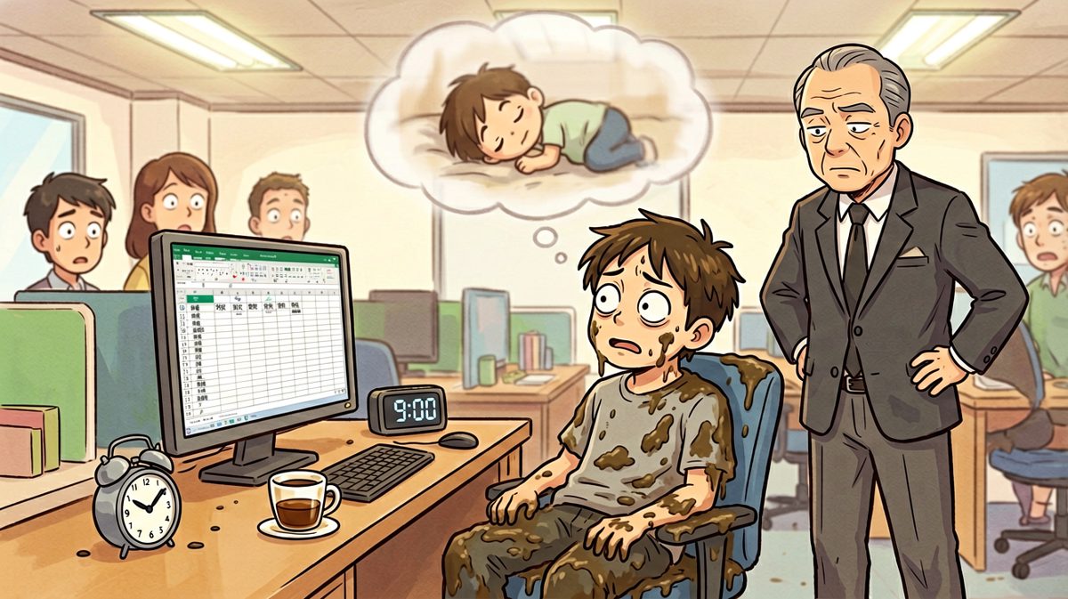 老板：你昨晚通宵了吗？我：我在梦里加班。