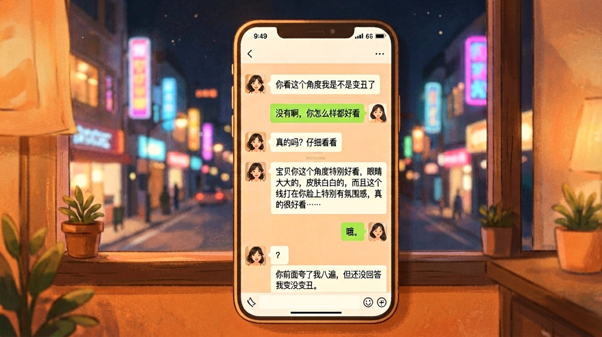 套路式夸赞救不了送命题，女生要的是精准判断不是复读机。