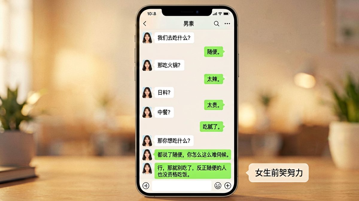 "随便"是情侣间最危险的词，最终引发饿肚子的反噬