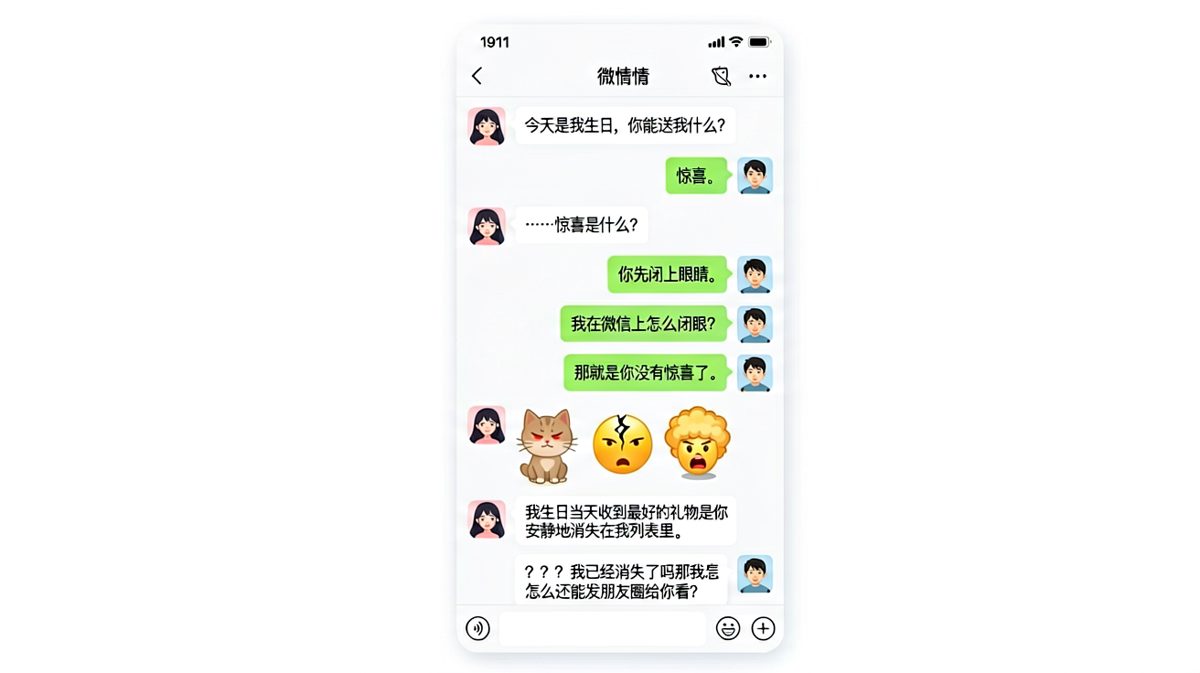 想给惊喜反而制造惊吓，直男的浪漫你永远猜不透。