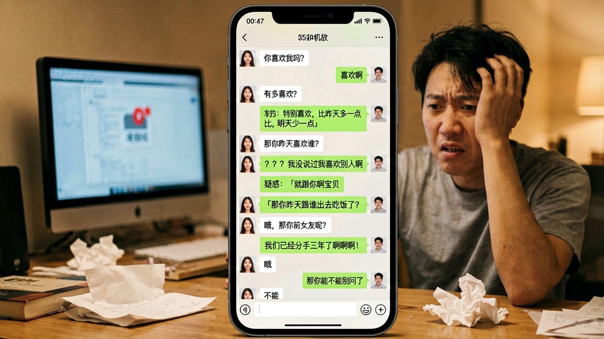 前任问题是千古难题，男生即使解释清楚也逃不过连环追问。
