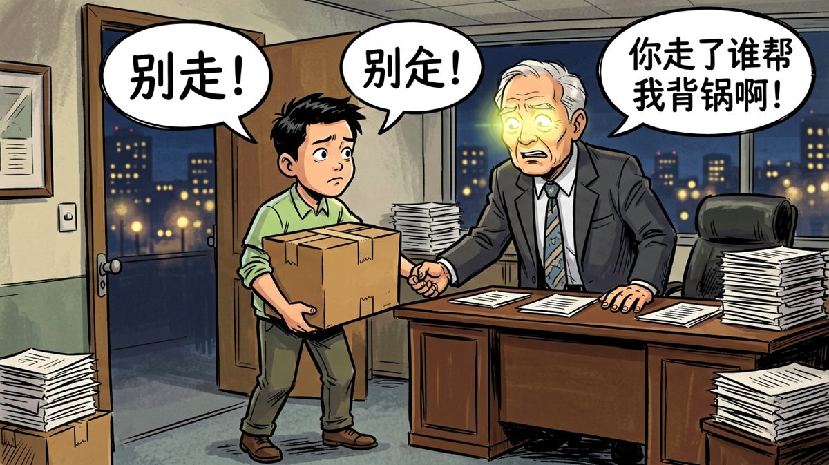 员工：我要辞职！老板：别走！你走了谁帮我背锅？！