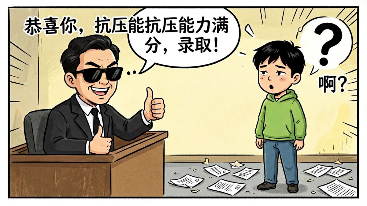 原来是一场抗压测试，主角懵圈被录用。