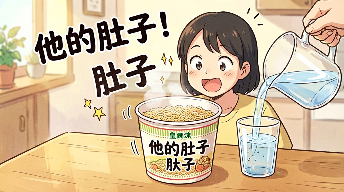 泡面泡着等三分钟，肚子却先开始抗议了