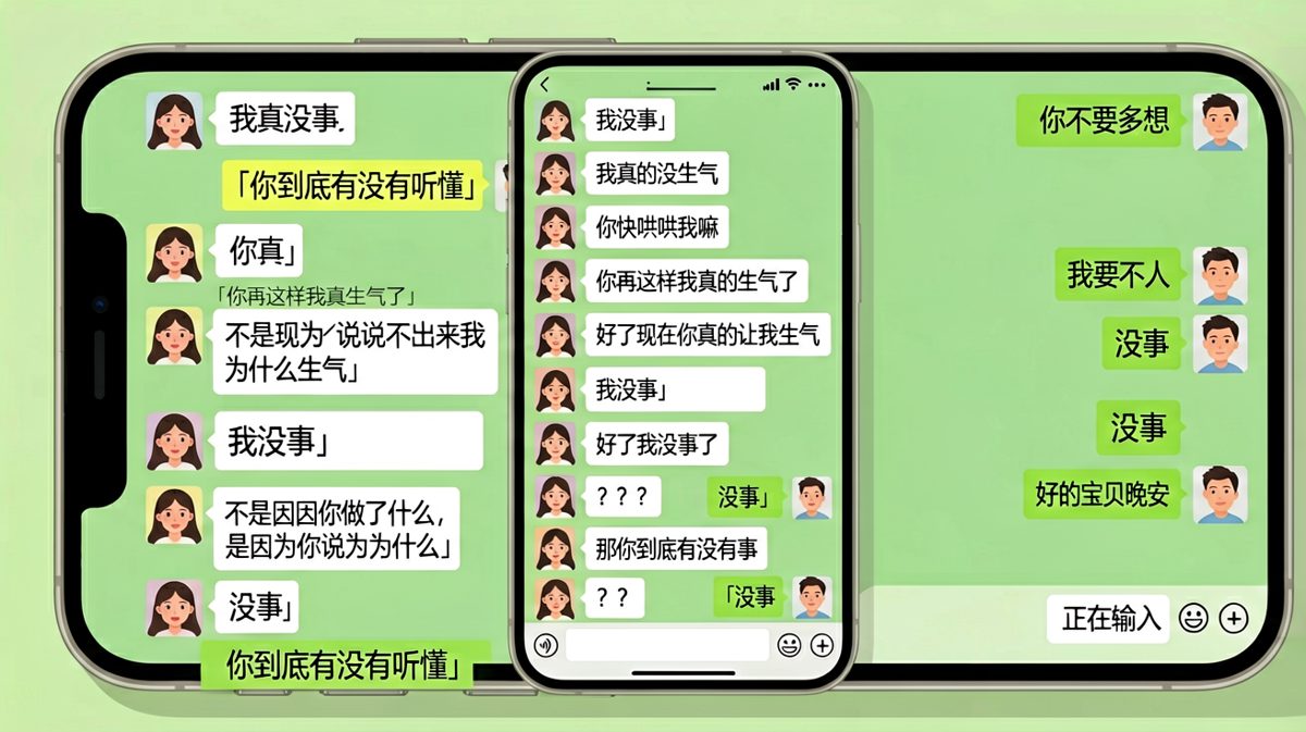 从「没事」到「晚安」之间，隔着一整个男生的懵圈宇宙。