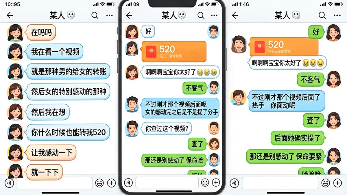 女生想讨红包说感动，结果男生反手科普视频后续让她秒怂