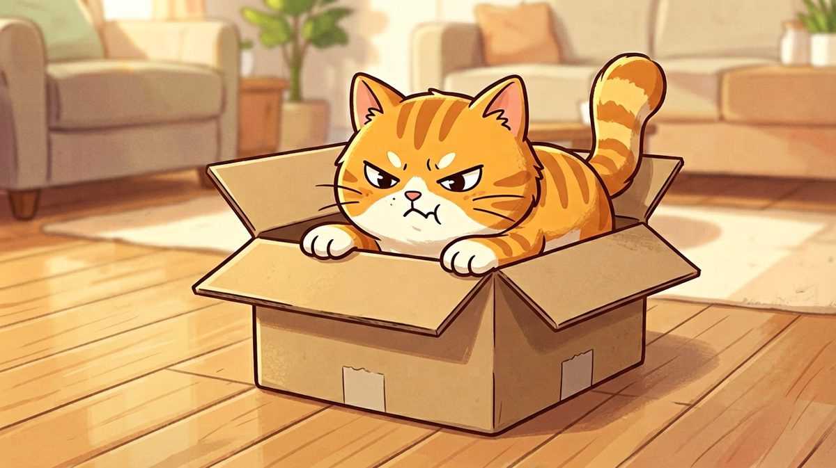 猫：只要我够努力，这个箱子就是为我量身定制的！