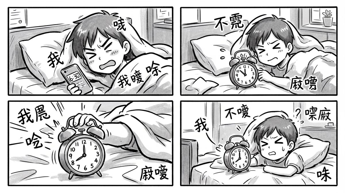 闹钟响了，但我不想起床！