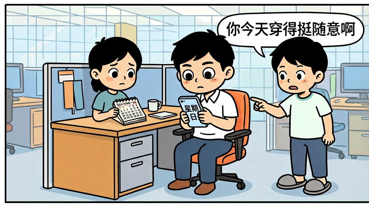 到公司才发现：今天原来是周日