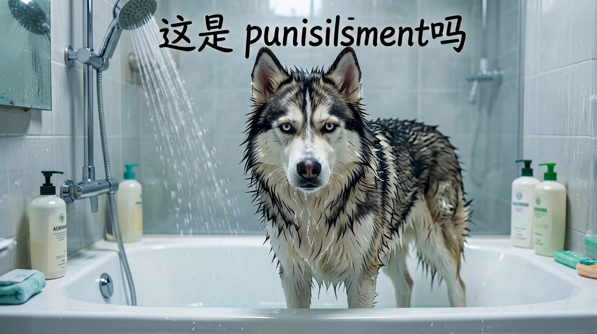 哈士奇的一生之耻：洗澡现场，生无可恋
