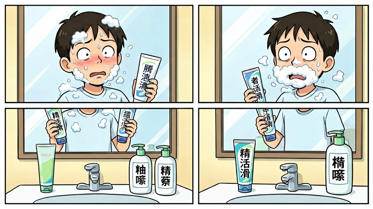 把洗面奶当牙膏，灵魂瞬间清醒