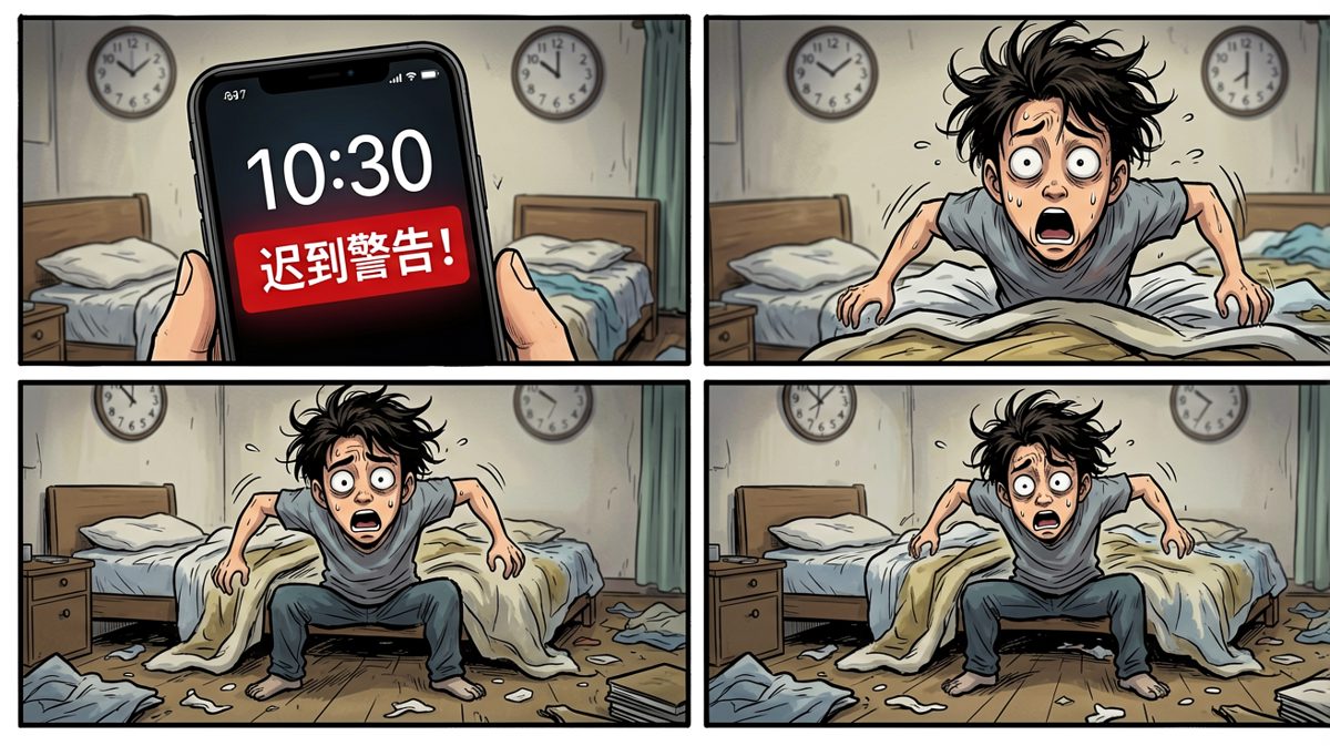 惊醒看时间——已经迟到三小时！