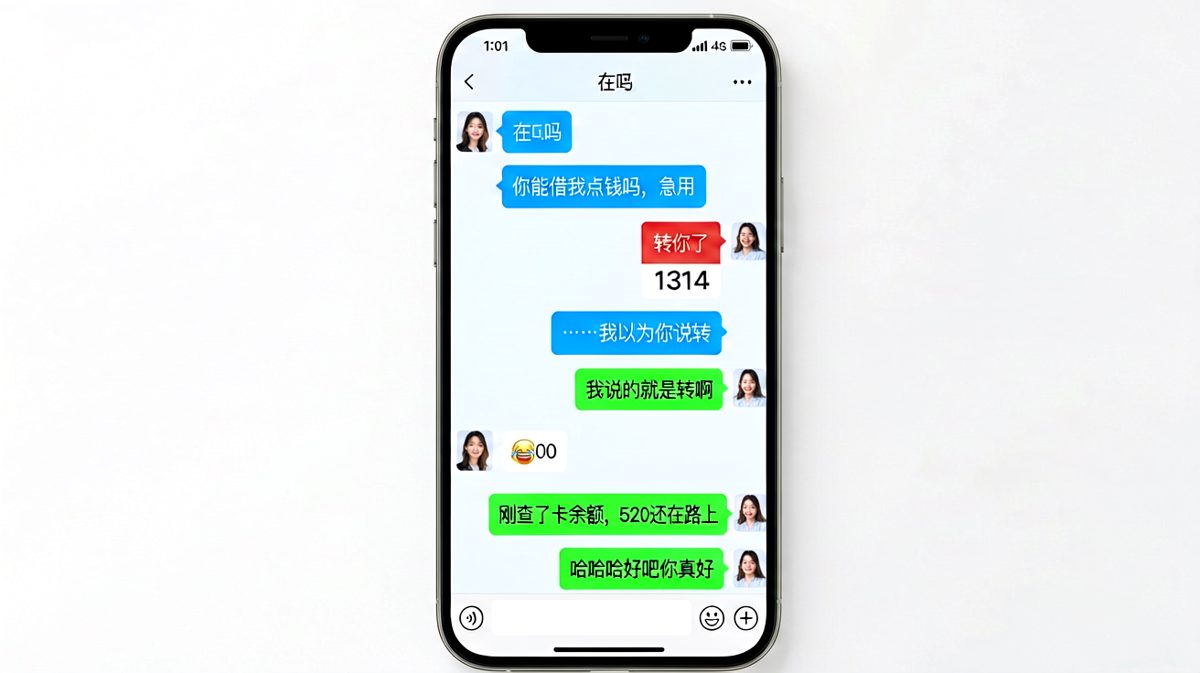 借钱的反转：以为是巨款，结果是520在路上