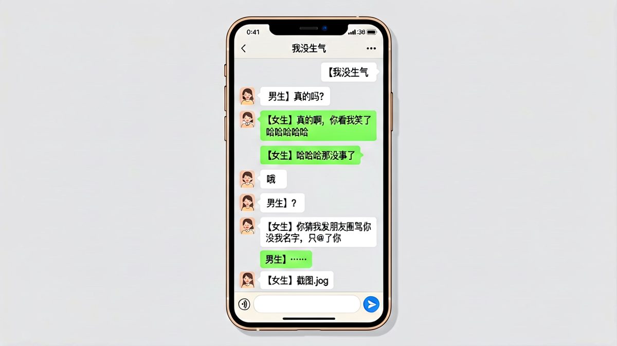 女生嘴上说没生气，朋友圈早已精准吐槽