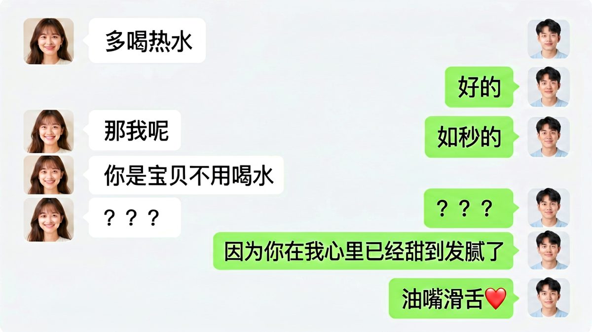 多喝热水也能被套路成情话，男生赢了