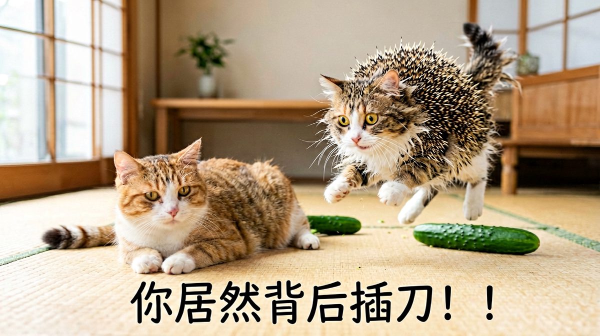 猫咪此生最大的恐惧，是一根黄瓜