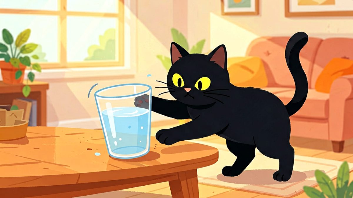 猫咪：水杯，你好，我要送你一程