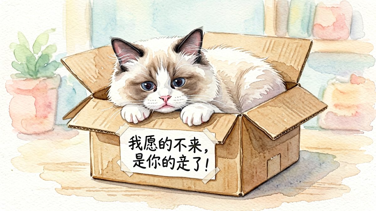 「我本来想当一只优雅的猫，但是箱子先动的手。」