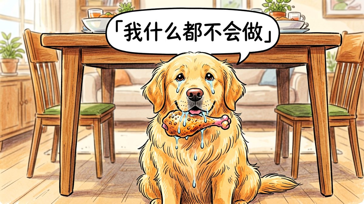 狗狗的演技：只要我够可怜，骨头就是我的