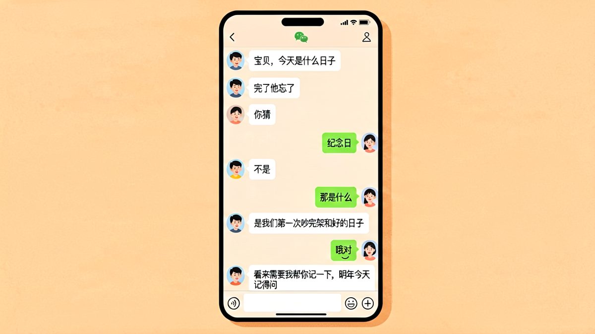 纪念日试探局，两人互相飙演技最终平手。