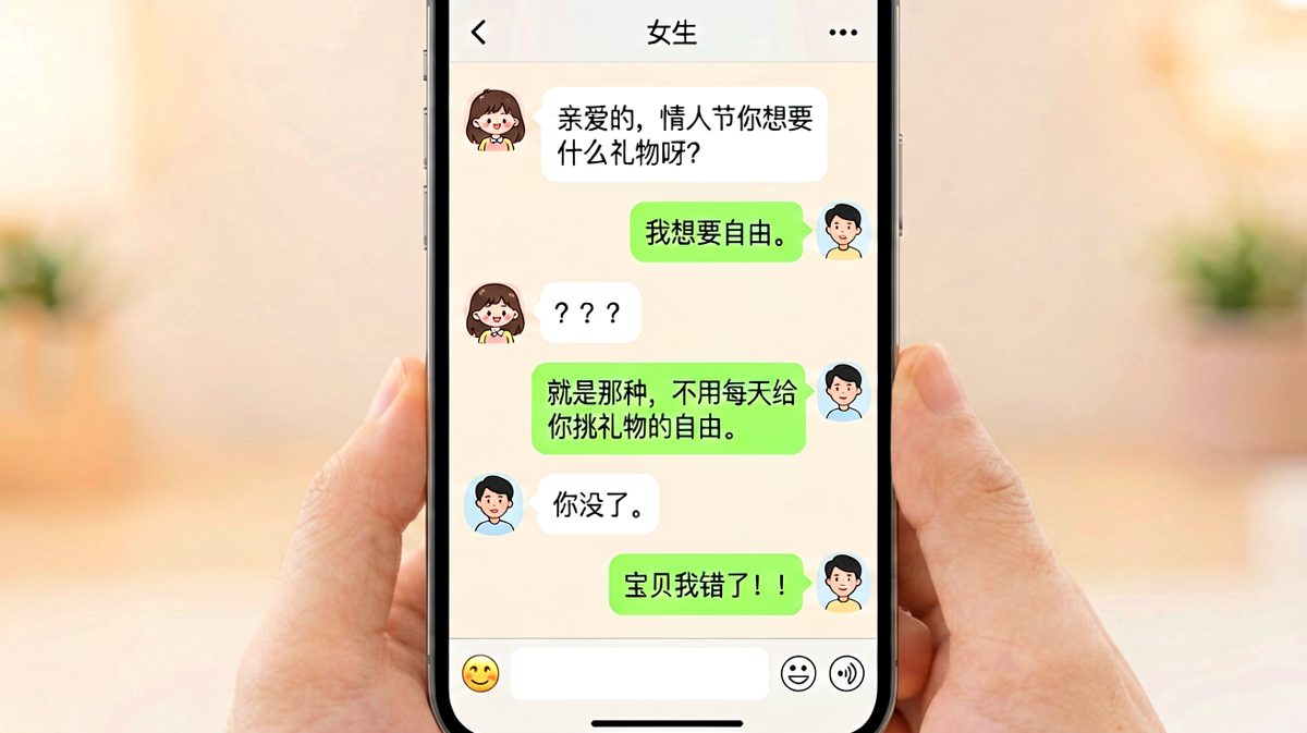 男生想提前剧透礼物，结果弄巧成拙被'拉黑'。