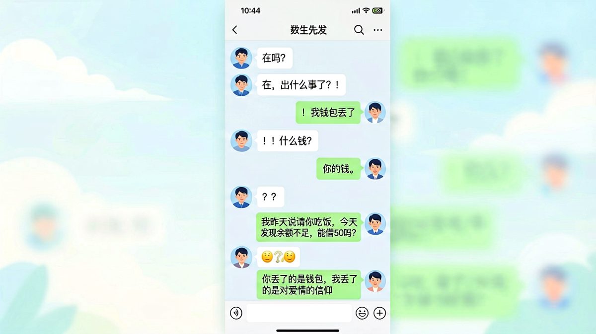 "在吗"之后，是一场关于50块钱的爱情拷问。