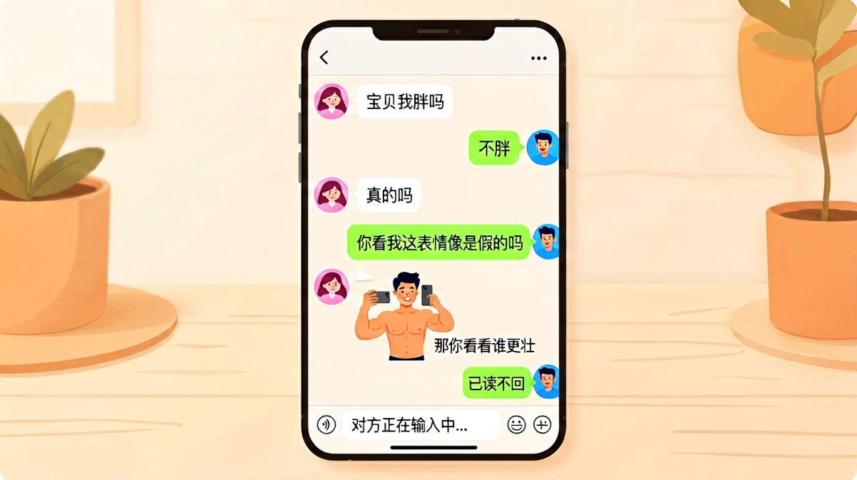 送命题现场：女生用肌肉自拍反杀男友