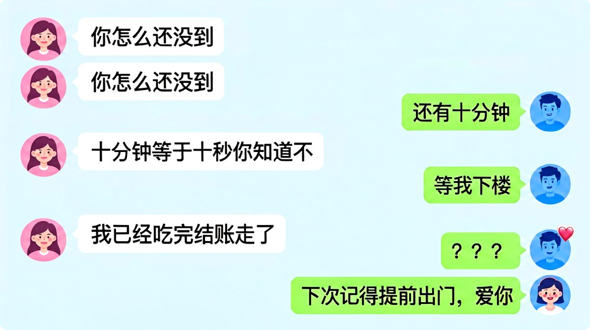 约会迟到男生的经典翻车现场