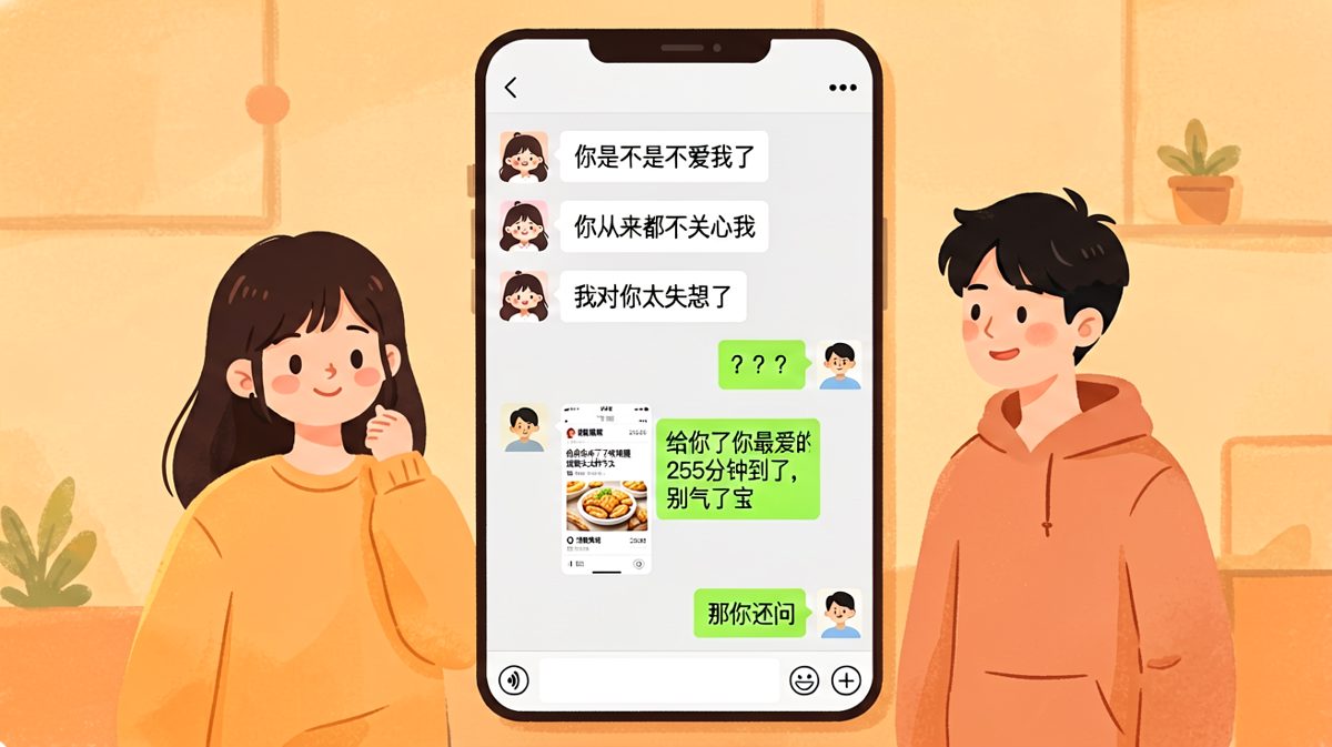 你以为她在闹，其实她在等炸鸡