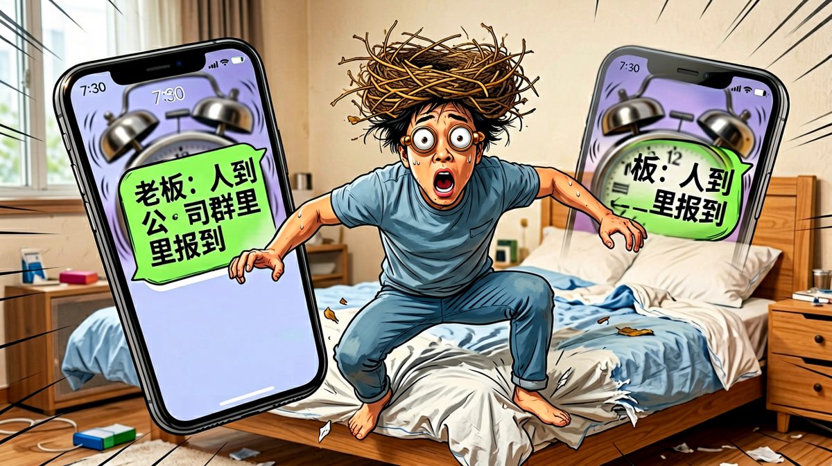 第2格：闹钟响了！但为什么比昨天还早了十分钟？！