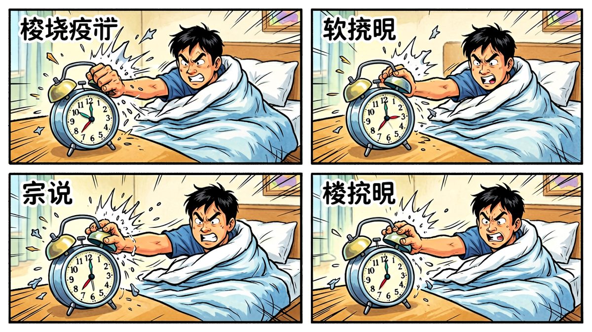 无意识的一巴掌，闹钟已阵亡