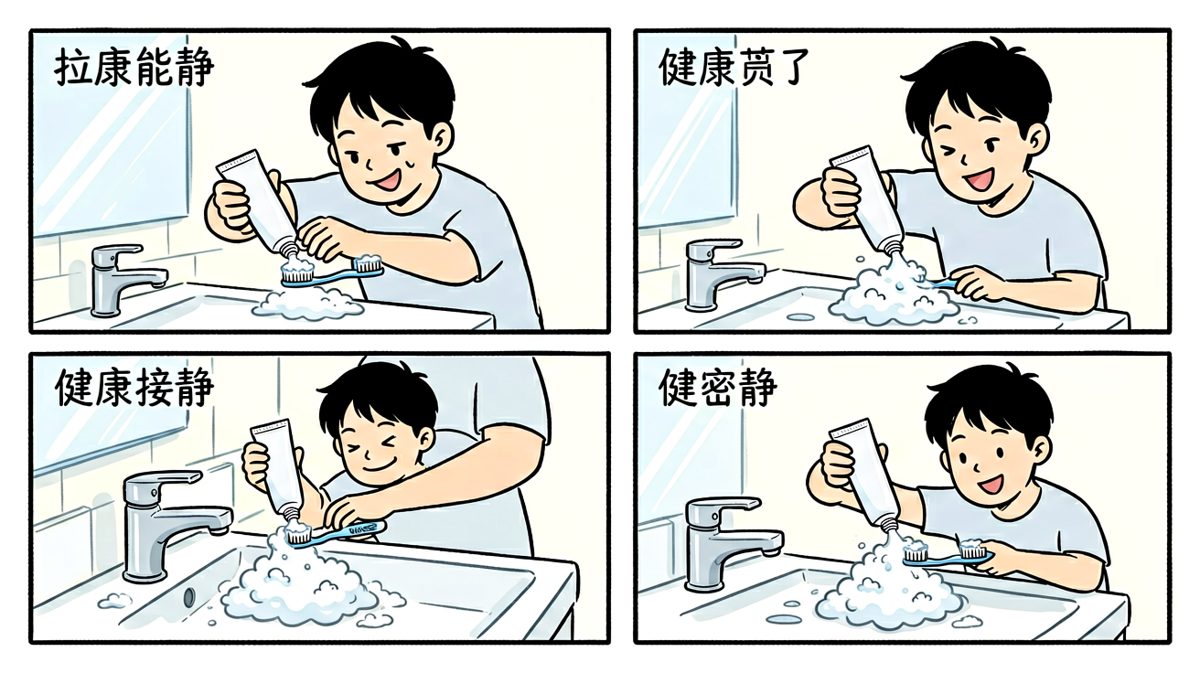 闭眼挤牙膏的瞬间