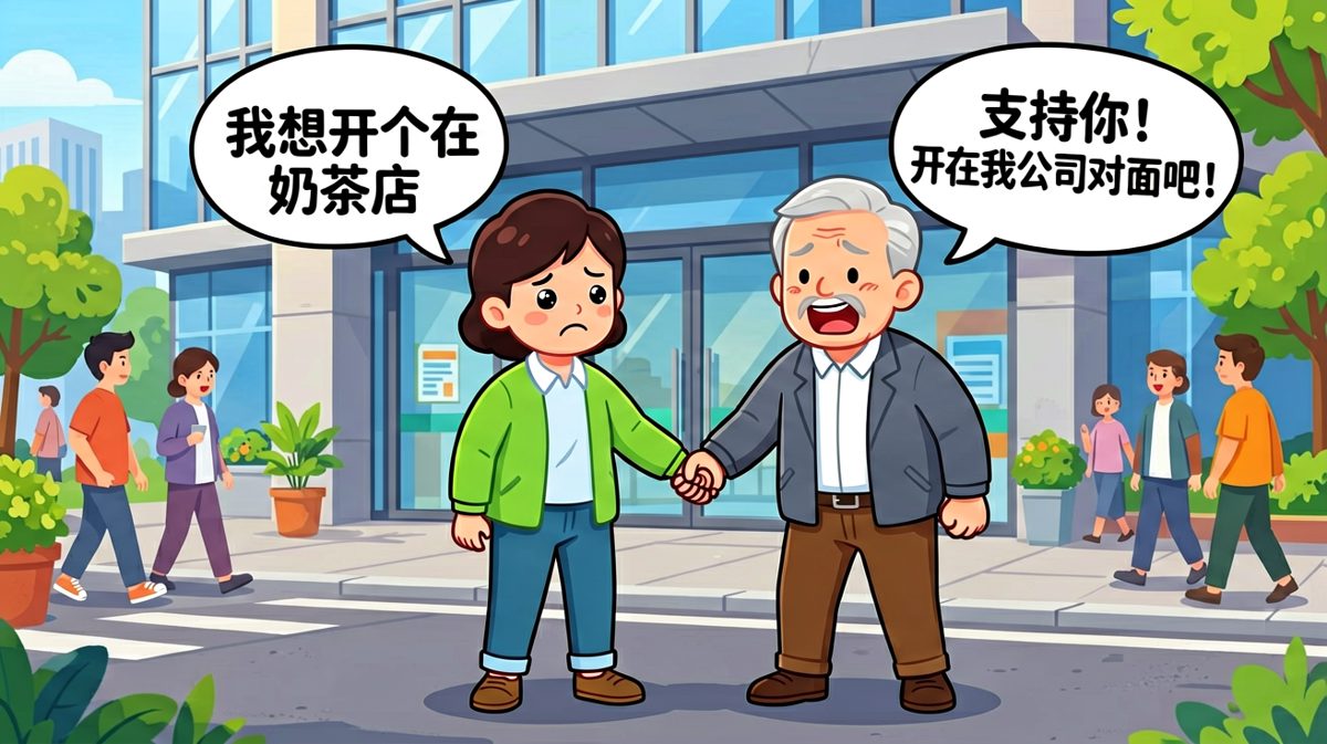 员工说想创业开奶茶店，老板大力支持："开我公司对面！我要天天看着你亏损！"
