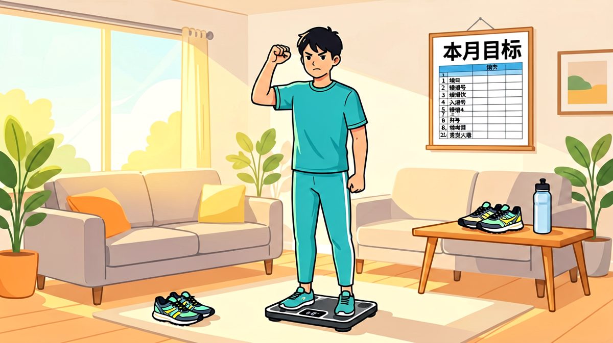 周一早晨，主角信誓旦旦宣布开启减肥计划。