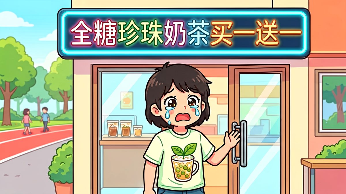 路过奶茶店，诱惑来了。